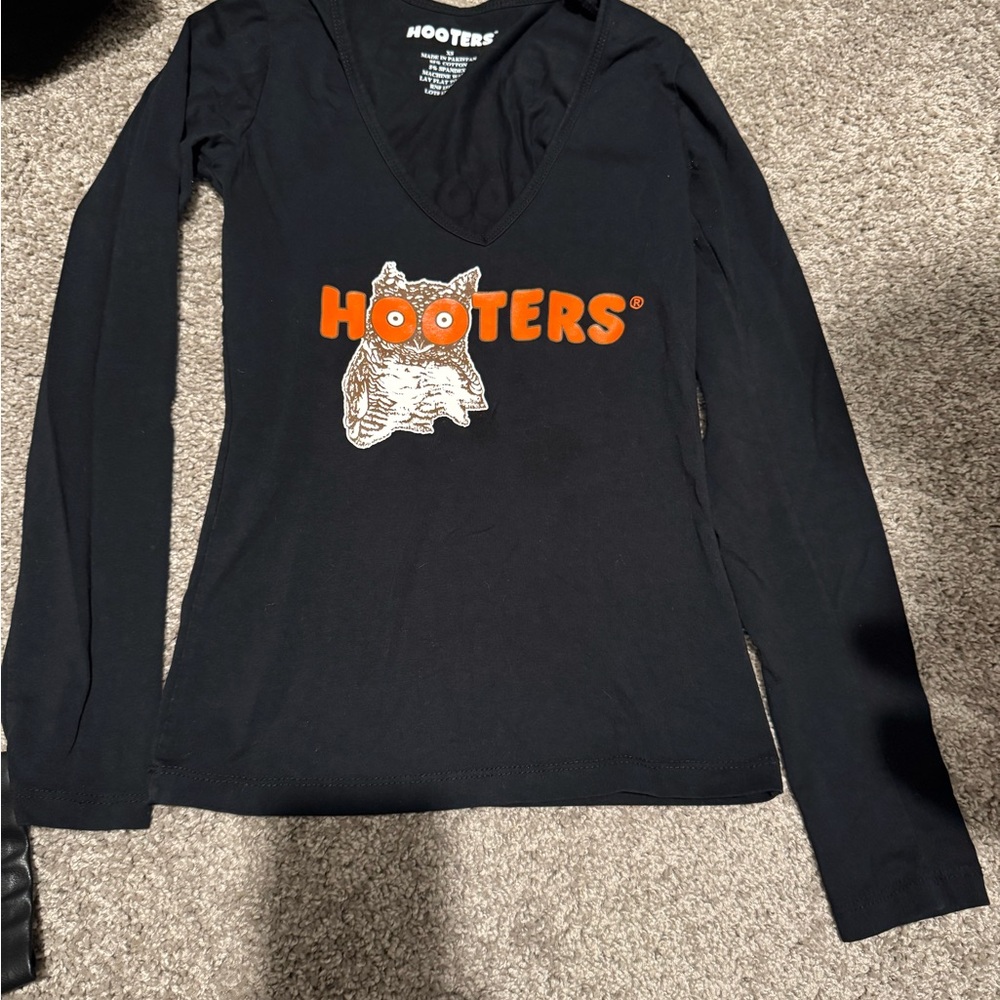 Hooters Black Cotton Blend Top